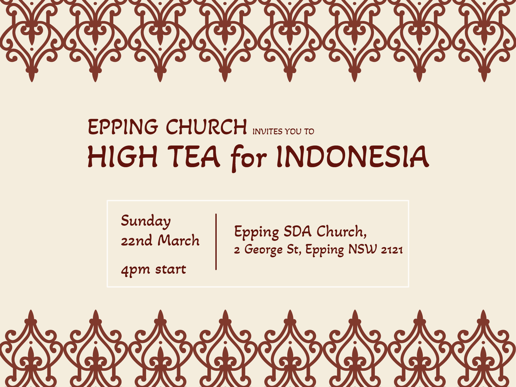 High Tea Fundraiser for Indonesia